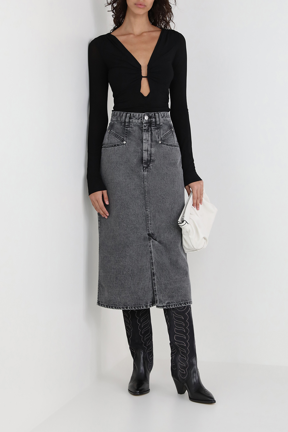 חצאית ג`ינס מידי